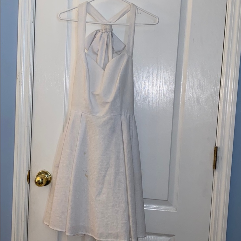 White Seersucker Lauren James Dress